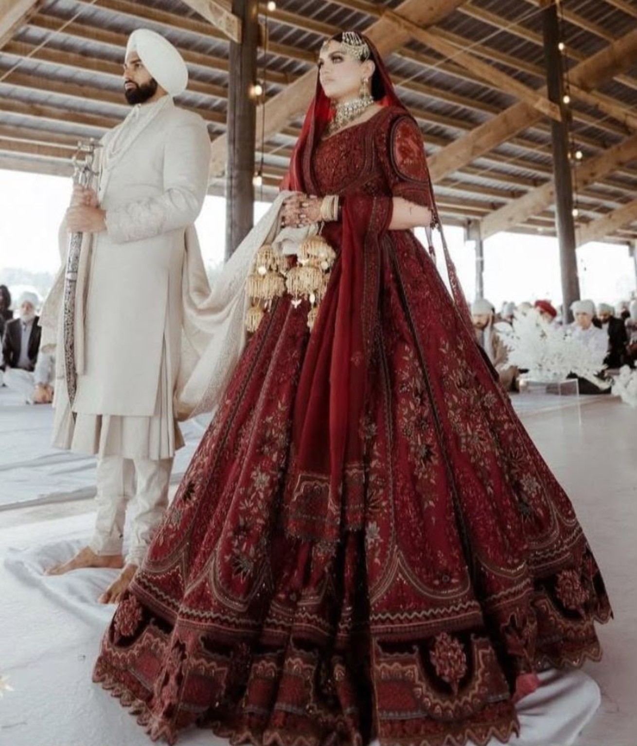 Royal bridal couple in couture