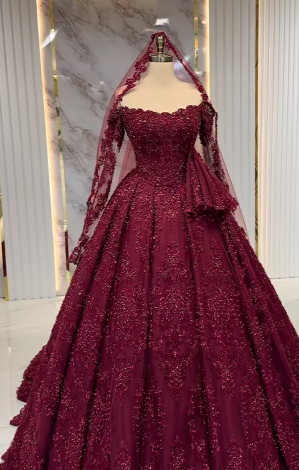 Pink floral couture ensemble